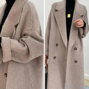 Abrigos de invierno personalizados para mujer, gabardina clásica de lana con solapa, forro de seda, cierre de un solo pecho, cinturón informal transpirable a prueba de viento - Product Image 5
