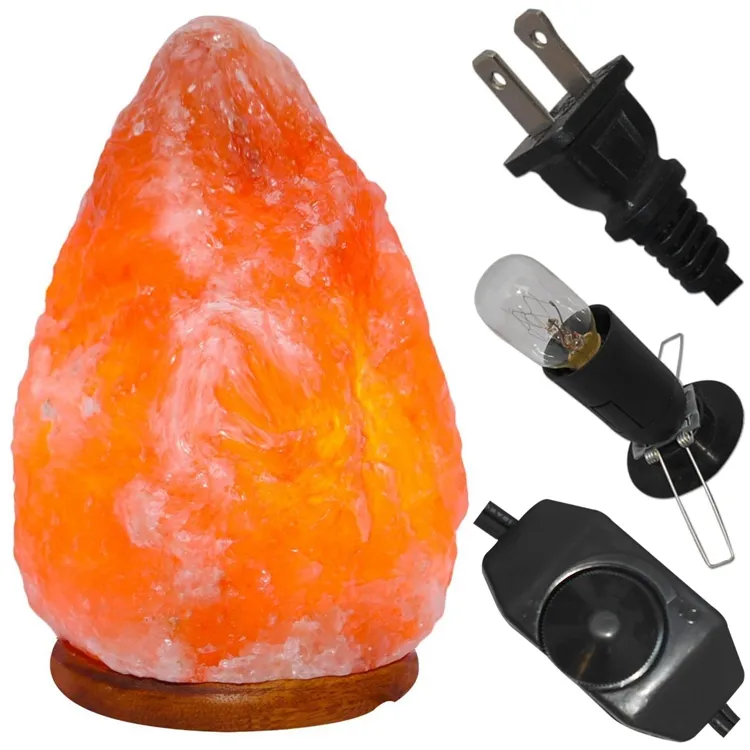 Wholesale Salt Lamp 100% pure Himalayan Pink Crystal Rock Salt Lamp with on/off dimmer switch 2-3Kg with wooden stand OEM