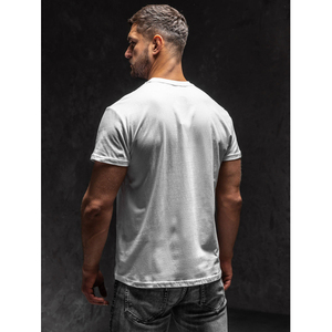 Camiseta Blanca para Hombre con Lentejuelas, 100% Algodón Jersey, 220 Gramos, Impresión Serigrafiada, Diseño Gráfico Sólido, Etiqueta Personalizada - Product Image 3