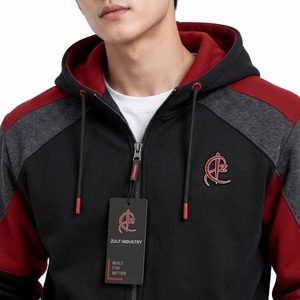 Sweat-shirt à capuche 100% coton uni, streetwear, impression sérigraphique, logo personnalisé, vente en gros, sweats à capuche pour hommes, OEM, fermeture éclair tendance - Product Image 5