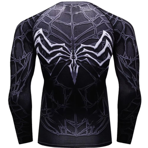 Sublimation <b>Printed</b> Spandex Bjj Quick-dry Men Compression Shirt Top Long Sleeve Sports Baselayer Running Dry Rash Guard - Product Image 2