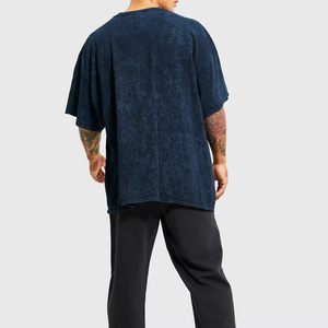 Camiseta de gran tamaño con lavado ácido de algodón 100% de alta calidad para hombres, tela de lona transpirable y ecológica de ajuste holgado - Product Image 2