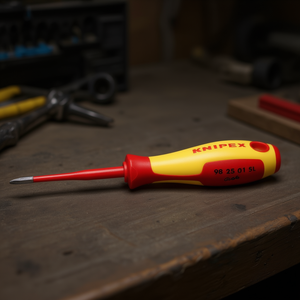 Knipex Slim <b>Screwdriver</b> for Cross-Recessed Pozidriv Burnished VDE Screws VDE Certified Product - Product Image 3