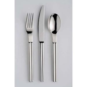 ชุดช้อนส้อมและช้อนสแตนเลสชุบทอง,เรียบง่ายพร้อมด้ามเงินขัดเงา - Product Image 3