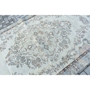 Grand tapis turc, tapis vintage 5,8x9,8 pieds, tapis oriental en laine gris - Product Image 5