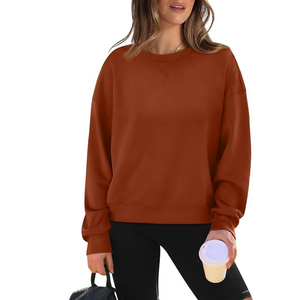Femmes 2024 Printemps Nouvelle Mode Plissé O Neck Pullover Sweatshirts Fabricant Manches Longues Casual Female Pullovers Chic Tops - Product Image 1