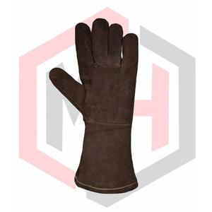 Gants de soudage super résistants à la chaleur, 11 oz, cuir épais brun foncé, 16 pouces, antistatiques, résistants aux déchirures, sans silicone, équipement de sécurité - Product Image 2