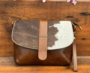 Sac à main en cuir de vachette naturel avec ceinture en cuir de vachette occidentale pour femmes, cadeaux - Product Image 4