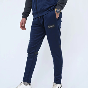 Conjunto de joggers de entrenamiento para hombre de poliéster 100% de diseño personalizado, chándal inferior activo con cremallera para invierno, ropa de entrenamiento de dos piezas - Product Image 6