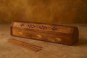Soporte de Incienso de Madera Duradero, Hecho a Mano, de la Mejor Calidad |   Porta Incienso de Madera Maciza para Pooja Religiosa en el Hogar - Product Image 2