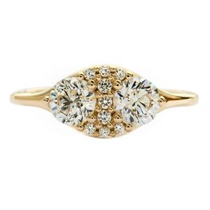 Anillo de Compromiso RITZIN RIH3208 de Oro Amarillo de 14K con Moissanita Tallada, Bonito Regalo de Boda y Aniversario para Mujer - Product Image 4