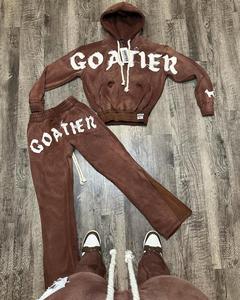 Chándal bordado personalizado con acabado lavado ácido unisex, ajuste cómodo, tela transpirable, patrón sólido, ropa de calle, venta al por mayor de fábrica - Product Image 2