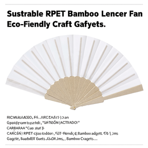 Ventaglio in RPET e Bambù Sostenibile, Gadget Artigianale Ecologico - Product Image 2