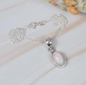 Mode opale éthiopienne 925 chaîne en argent Sterling pendentif bijoux faits à la main octobre pierre de naissance cadeau en pierre naturelle pour noël - Product Image 3