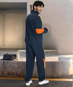 Survêtement rétro personnalisé des années 80 pour hommes tenue 2 pièces Hip Hop vintage élégante motif solide comprend une veste coupe-vent pour hommes - Product Image 4