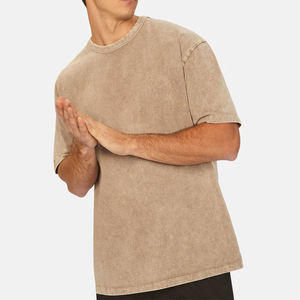 Camiseta Personalizada para Hombre, Lavado Ácido, Sólida, Transpirable, 100% Algodón, Estilo Oversize y Urbano, en Venta - Product Image 5