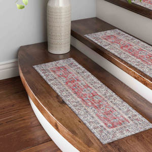 Tapis imprimé motif Kilim rouge, tapis ethnique moderne pour la maison, tapis d'appoint - Product Image 3