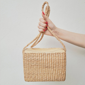 Bolso ecológico de gran venta con correa para el hombro, bolso de mano de jacinto de agua, precio económico. - Product Image 5