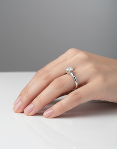Anillo de Compromiso con Diamante de Corte Brillante Redondo para Mujer, Diamantes Cultivados en Laboratorio - Product Image 5