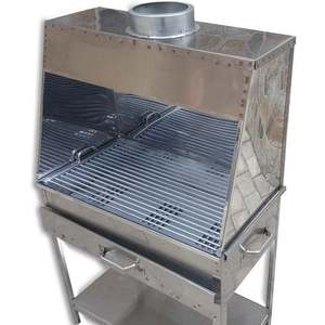 Parrilla de Barbacoa Plegable de Acero Inoxidable Cromado, Portátil, con Altura Ajustable para Fiestas, con Tapa - Product Image 3