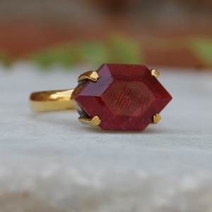 Anillo fino de Plata de Ley 925 unisex hecho a mano con relleno de cristal de Rubí, diseño elegante, compromiso de boda, fiestas de cumpleaños disponibles a granel - Product Image 2