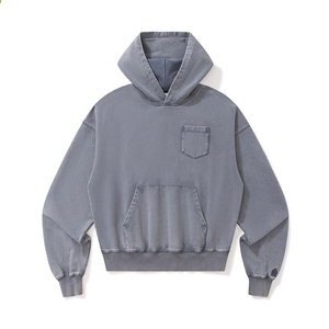 Sudadera Deportiva Unisex de Felpa Francesa, Estilo Vintage, Lavado Ácido, Hombros Caídos, Gruesa, para Invierno, al por Mayor - Product Image 5