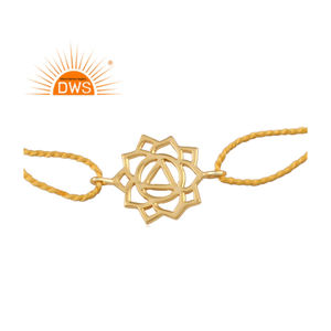 Bracelet Dori en coton plaqué or 18 carats avec breloque Chakra, dernier modèle, bijoux fins Demi pour femme, cadeau pour elle - Product Image 2