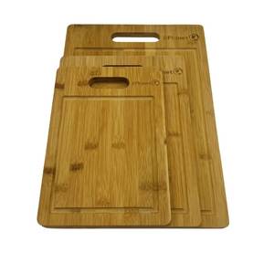 Planche à découper et plateau de service en bambou, forme rectangulaire durable, épaisseur 12 mm, passe au lave-vaisselle - Product Image 1