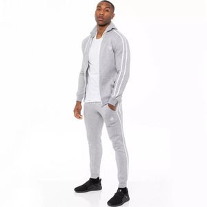 Custom Tracksuit High Quality <b>zip</b> up hoodie with <b>side</b> stripe and jogger <b>trouser</b> Sweatsuit Heavyweight men Tracksuits Tracksuits - Product Image 2