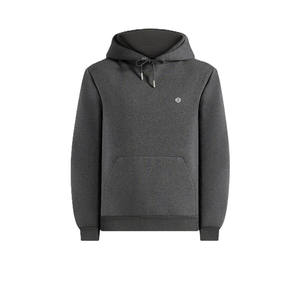 Sweater Hoodie Fleece Pria Heavyweight Warna Solid Charcoal untuk Musim Dingin, Kasual, untuk <span class=keywords><strong>Program</strong></span> Grosir Pakaian - Product Image 3
