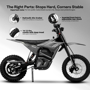 Valtinsu Em5 Dirk <span class=keywords><strong>Bike</strong></span> 48V2500W Moteur à engrenages Batterie 20.8Ah Moto <span class=keywords><strong>électrique</strong></span> tout-terrain Motocross pour jeunes - Product Image 4
