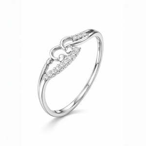 NOVAMART Fine Free <b>Size</b> Heart Love Silver Zircon Trendy <b>Ring</b>-Engagement <b>Adjustable</b> Opening Wholesale Export - Product Image 3