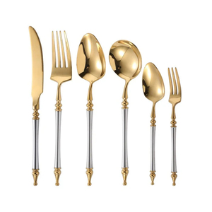 Flatware <b>Wedding</b> Cutlery Set Gold Titanium Cutlery Stainless Steel Fashion Elegant Gold <b>Wedding</b> Cutlery Set in Bulk Supply - Product Image 4