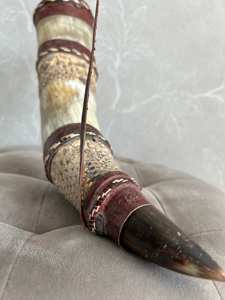 Hand-polished Carved <b>Viking</b> Drinking <b>Horn</b> with Leather Strap Eco-Friendly Portable for Festivals and Outdoor Celebrations - Product Image 5