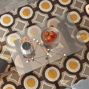 Modern Classic Round Coffee <b>Table</b> Handmade with Extendable Silver Metal Frame for Home <b>Decor</b> and Living Room Furniture - Product Image 3