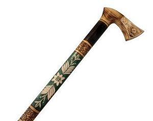 AVEC BÂTON DE MARCHE AVEC CARVING PERSONNALISÉ Cadeau ou aide à la mobilité pour hommes et femmes Marche en bois artisanale - Product Image 2