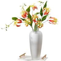 Lebensechte Künstliche Gloriosa-Lilie, Seidenblume für Heim- und Hochzeitsvasen-Arrangements, Dekorative Kunstblumen
