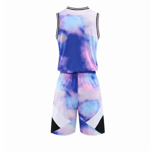 Ensemble de deux maillots de basket-ball unisexes personnalisables, imprimés, respirants, évacuant l'humidité, sublimation - Product Image 3