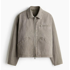 Veste en toile classique décontractée pour homme, sans capuche, pour l'extérieur, avec motif, imperméable et respirante, coupe confortable - Product Image 4