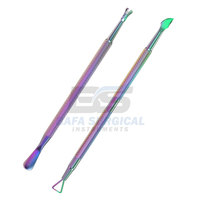 Pousse-ongles et polissoir carré en acier inoxydable de qualité supérieure, double usage, réutilisable, pour manucure en salon et soins des ongles à domicile