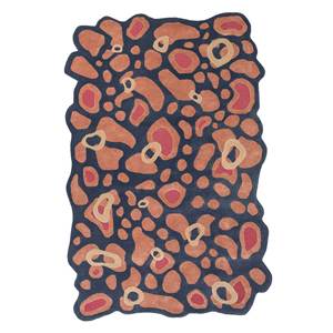 Alfombra de Lana y Viscosa Tejida a Mano en Rojo y Naranja con Estampado Animal para el Hogar, Modelo Top-217 - Product Image 1