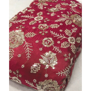 Tissu en dentelle brodée perlée respirante de luxe fait main en gros pour robes de mariée, accessoires pour filles et garçons - Product Image 2