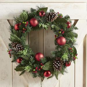 Handcrafted Metal <b>Wreath</b> Wall Hanging Round Decorative Art <b>for</b> Christmas Front <b>Door</b> Home Decor Indoor Outdoor Ornament - Product Image 1