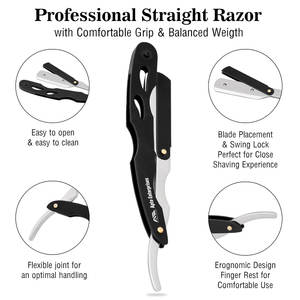 Poignée ergonomique à bord ultra tranchant et rasoir droit de barbier professionnel artisanal de précision pour hommes pour un rasage en douceur - Product Image 5