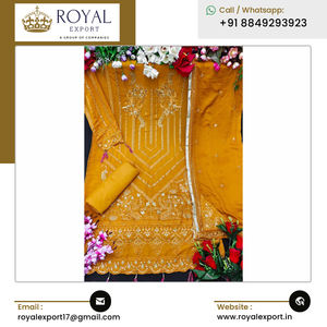 Fournisseur direct d'usine, organza synthétique de bonne qualité avec broderie, collection de costumes pakistanais provenant d'un vendeur indien de premier plan - Product Image 5