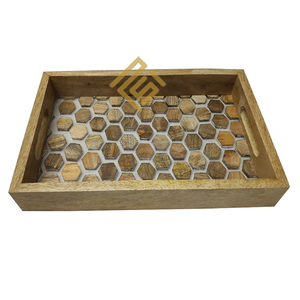 Plateau décoratif en bois artistique de haute qualité vente chaude pour les célébrations festives décor à la maison cadeau de noël saison des vacances - Product Image 3