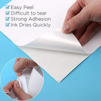Lziheng 100 feuilles A4 papier autocollant brillant blanc mat auto-adhésif étiquettes arrière collantes faites durable BOPP pour l'impression d'étiquettes