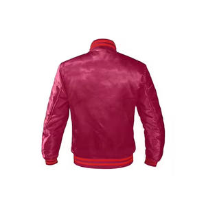 Veste universitaire en satin de couleur unie pour hommes, dernière version de luxe OEM, veste en satin respirante de style streetwear pour hommes, au prix de gros - Product Image 4