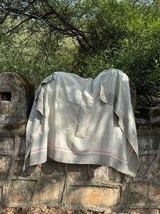 Vintage Cotton Kantha <b>Quilt</b> Reversible Handmade Block Print Bed Cover <b>Throw</b> Blanket - Product Image 2