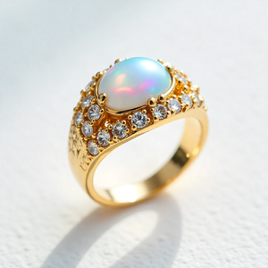 แหวนเงินแท้ 925 ชุบ GRA ประดับโอปอลสำหรับผู้หญิง เครื่องประดับอัญมณีทันสมัยสำหรับงานแต่งงาน งานปาร์ตี้ และแฟชั่นในชีวิตประจำวัน - Product Image 3